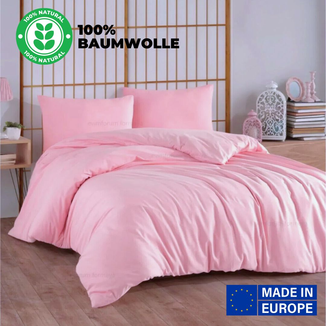 Premium Bettwäsche Set aus 100% Baumwolle Renforcé (Naturfaser) & Kissenbezug