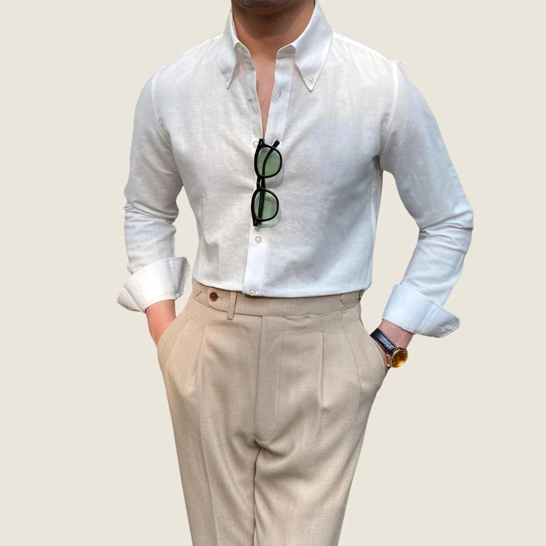 Adrian | Herren Button-Down Langarm Freizeit Shirt