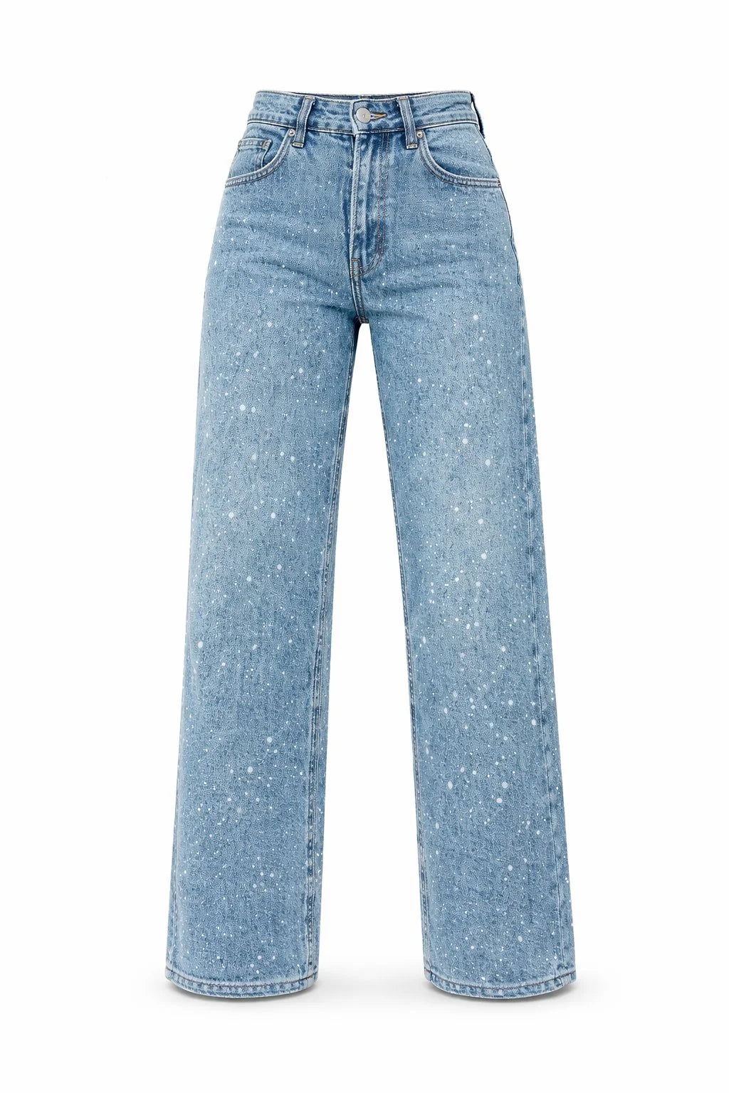 Charlotte | Damen High-Waist Straight-Leg Glitzer-Jeans