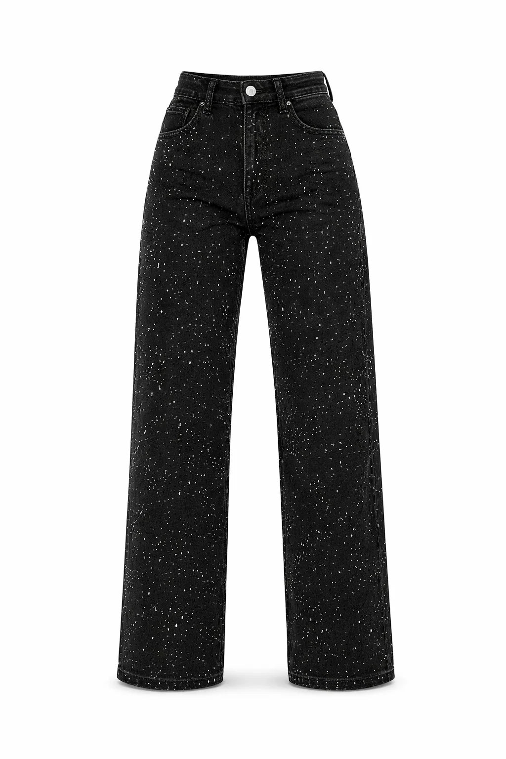 Charlotte | Damen High-Waist Straight-Leg Glitzer-Jeans