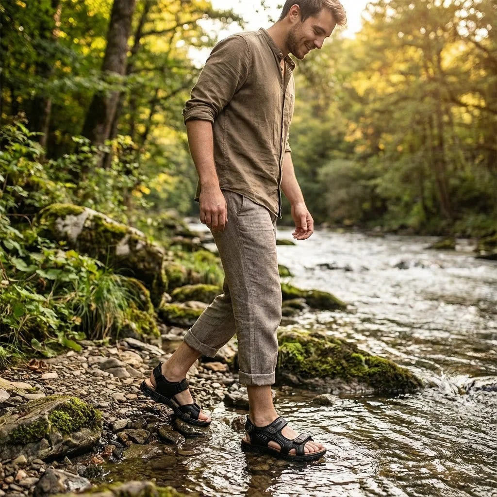 Charlotte | Unisex Outdoor-Trekkingsandalen mit Klettverschluss griffiger Laufsohle