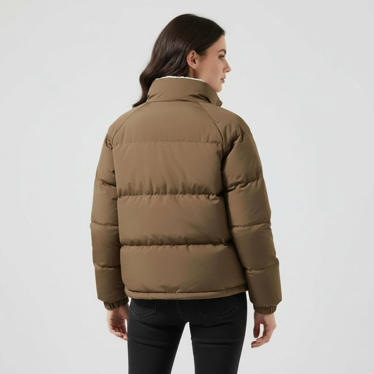 Charlotte | Winterjacke Damen Fleecegefütterte Kapuzen-Pufferjacke