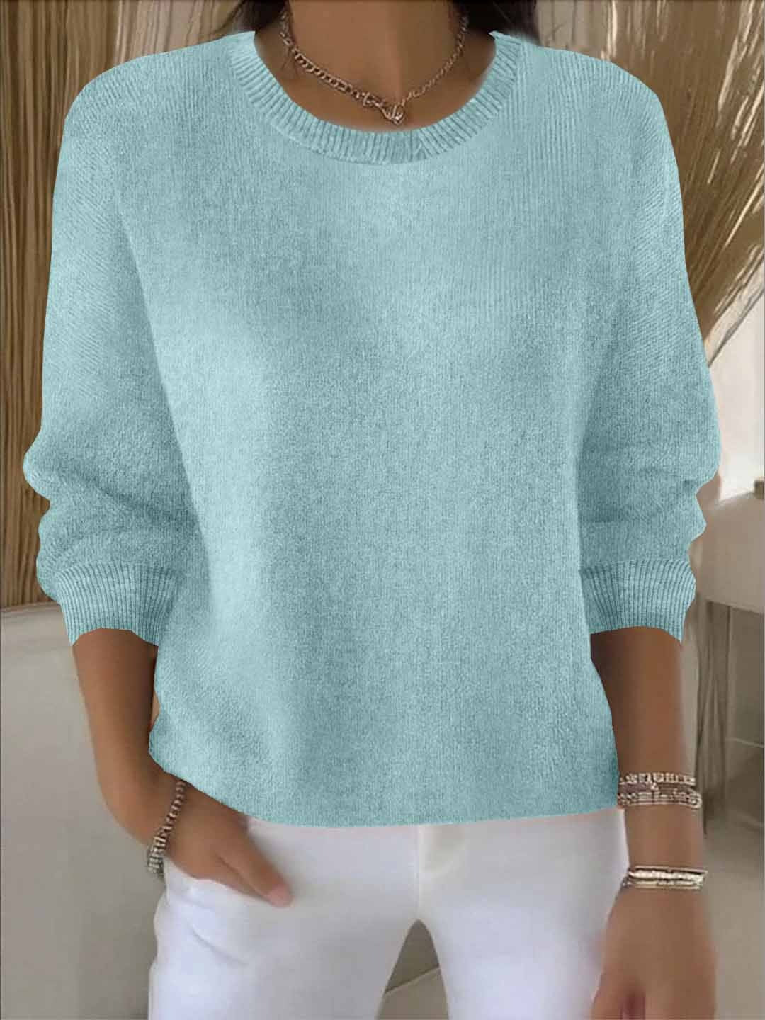 Claudia | Damen Alltagstauglicher Winter-Strickpullover