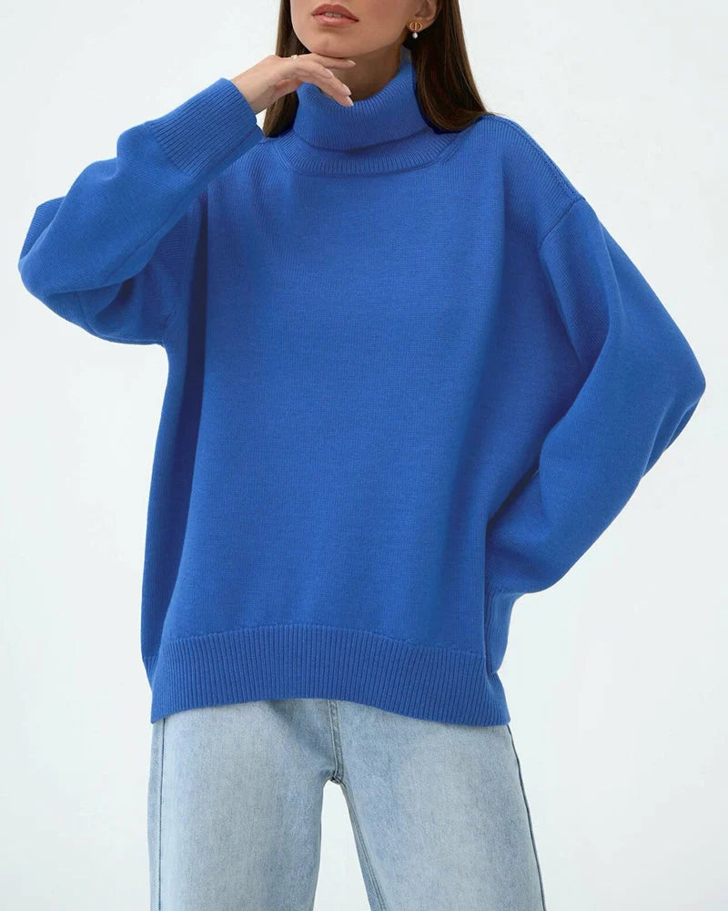 Claudia | Damen Oversize High-Neck Lässiger Pullover