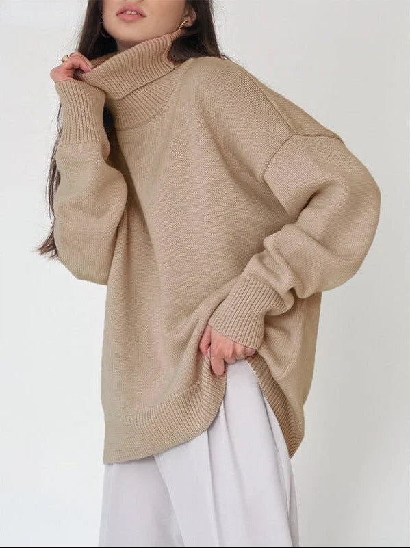 Claudia | Damen Oversize High-Neck Lässiger Pullover