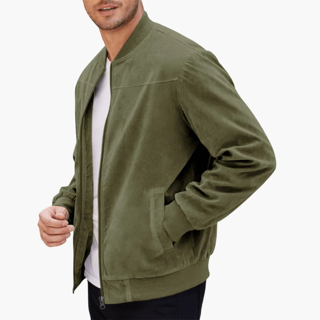 Elias | Herren Wildleder Bomber Lässige Zipper Übergangsjacke