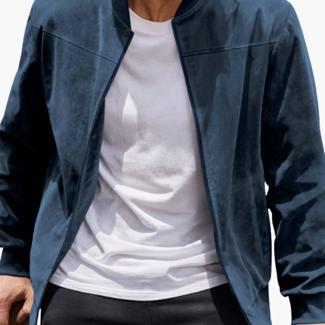 Elias | Herren Wildleder Bomber Lässige Zipper Übergangsjacke