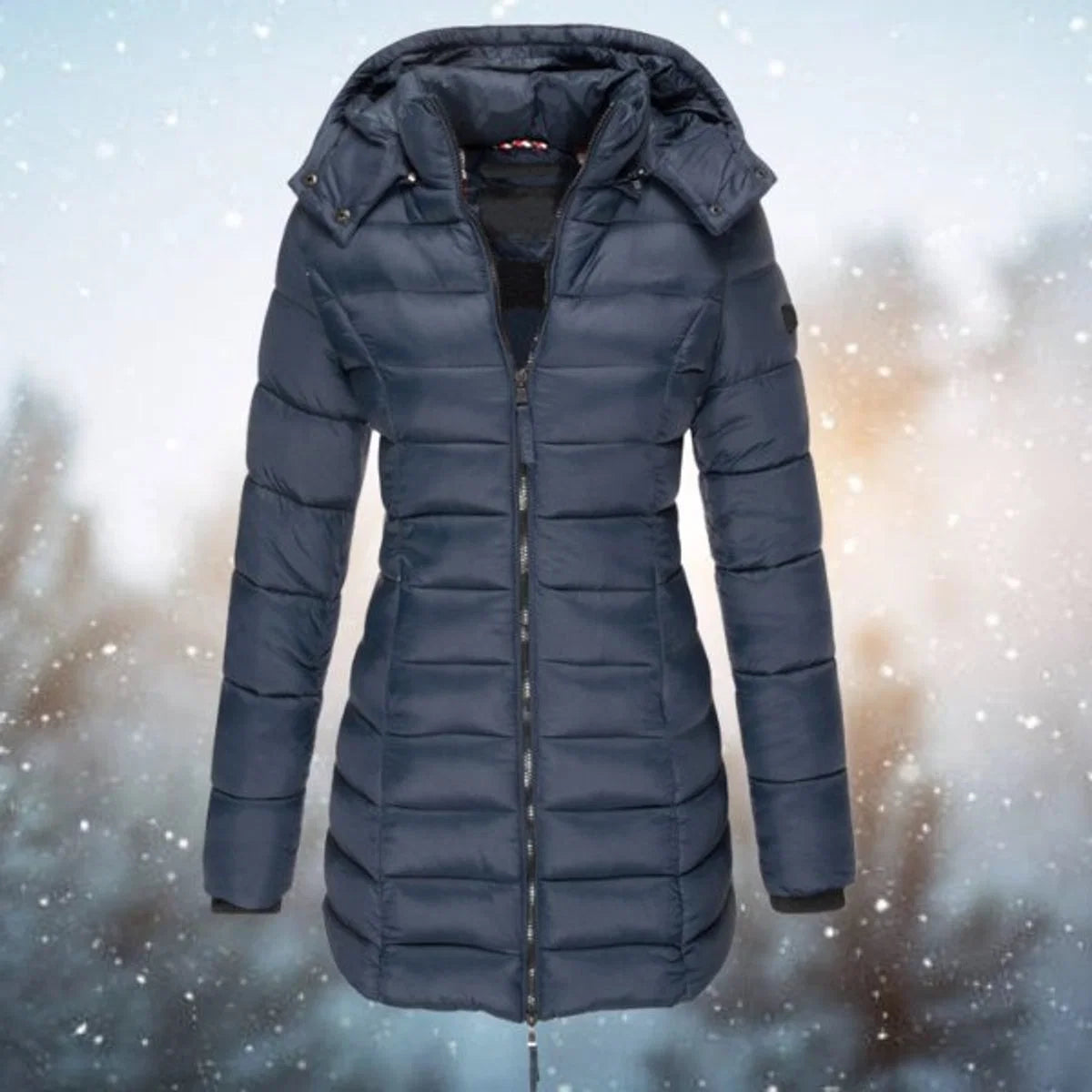 Emilia | Damen Steppjacke mit Kapuze tailliert warm gefüttert