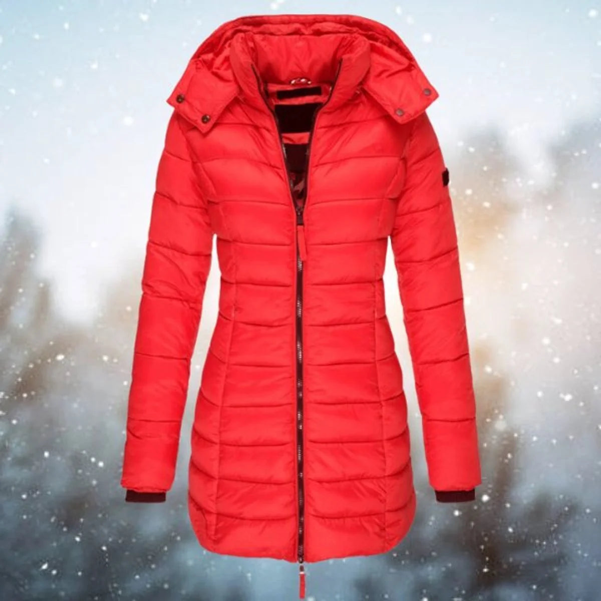 Emilia | Damen Steppjacke mit Kapuze tailliert warm gefüttert