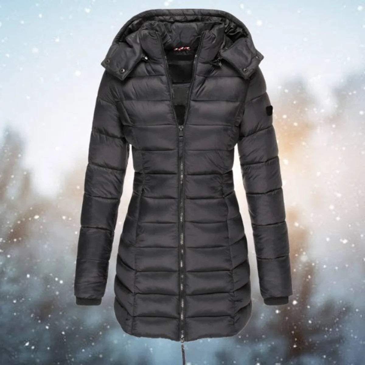 Emilia | Damen Steppjacke mit Kapuze tailliert warm gefüttert