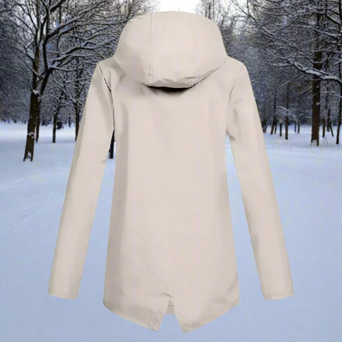 Emilia | Damen Wasserdichte Kapuzen-Regenjacke mit Reißverschluss Taschen