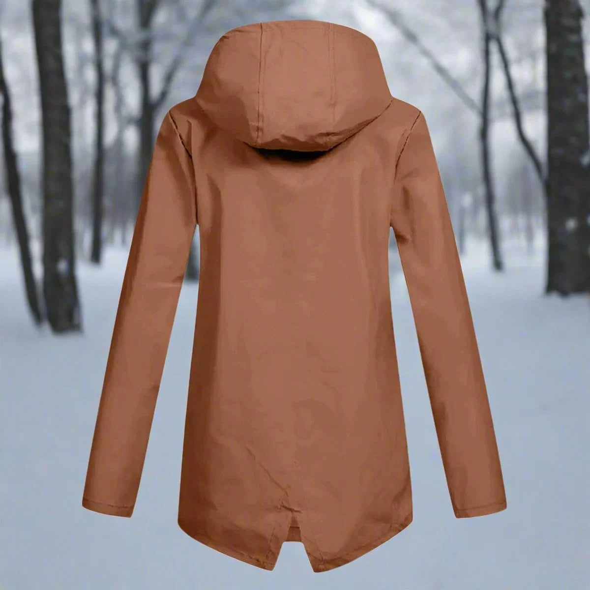 Emilia | Damen Wasserdichte Kapuzen-Regenjacke mit Reißverschluss Taschen