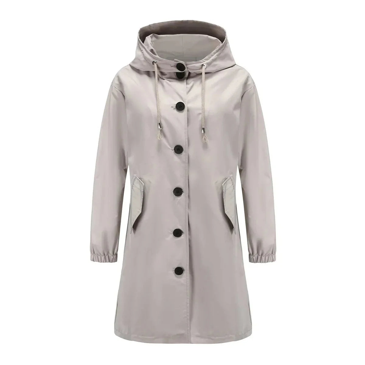 Emilia | Trenchcoat Damen Wasserabweisender Langer Mantel mit Kapuze