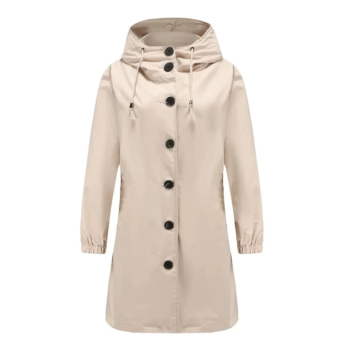 Emilia | Trenchcoat Damen Wasserabweisender Langer Mantel mit Kapuze