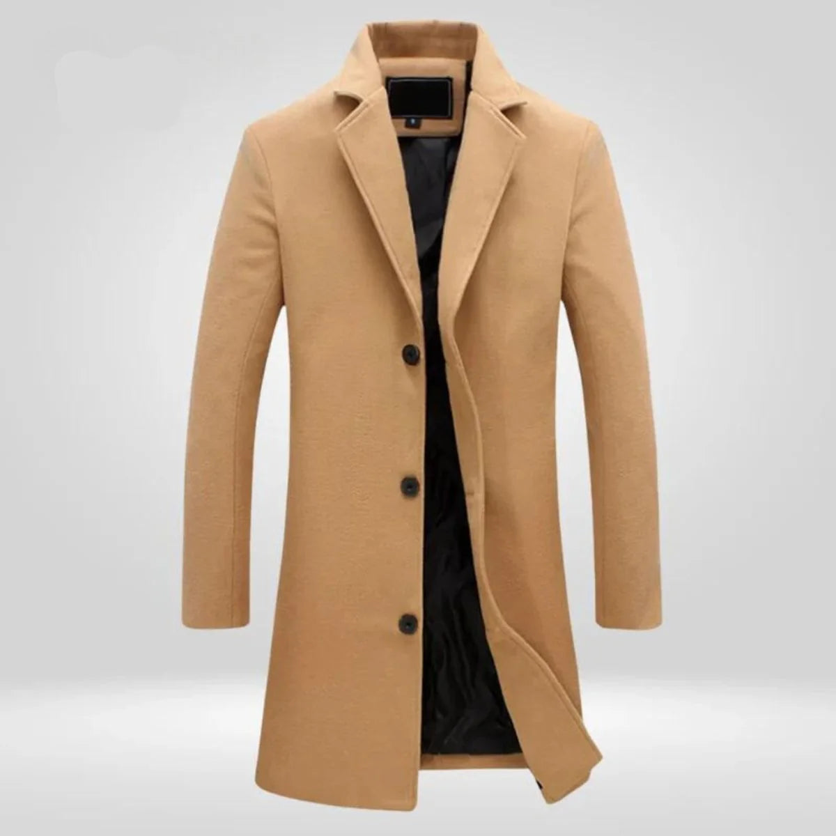 Florian | Herren Wool Coat Einreihiger Langer Wintermantel