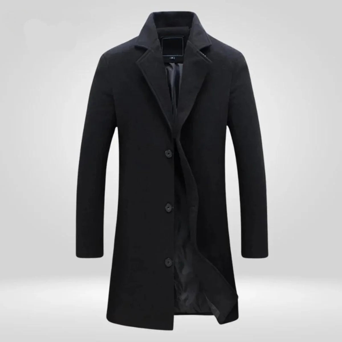Florian | Herren Wool Coat Einreihiger Langer Wintermantel