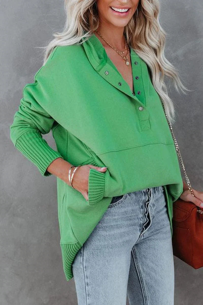 Frieda | Damen Kapuzen-Tunika Langarm Oversized Hoodie Pullover