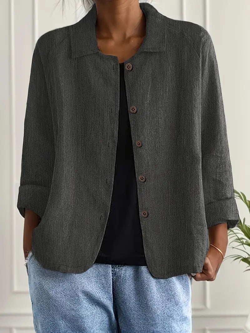 Hanna | Damen Casual Leichte Jacke Mit Knopfleiste