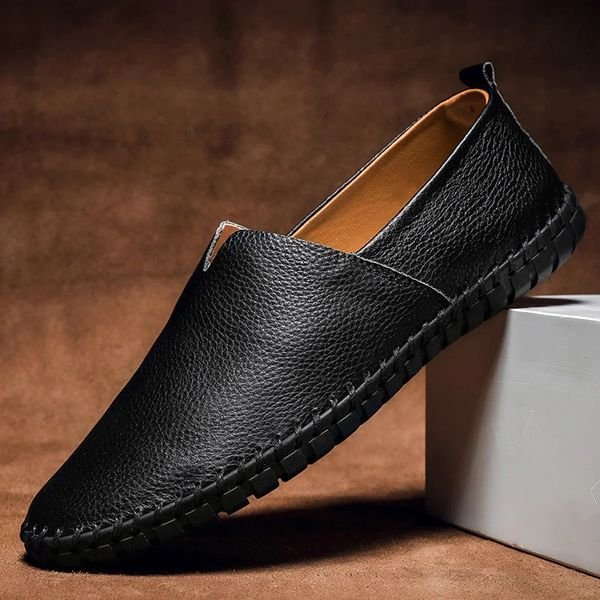 Julian | Herren Leder-Optik Slip-On Loafer mit Kontrastnaht