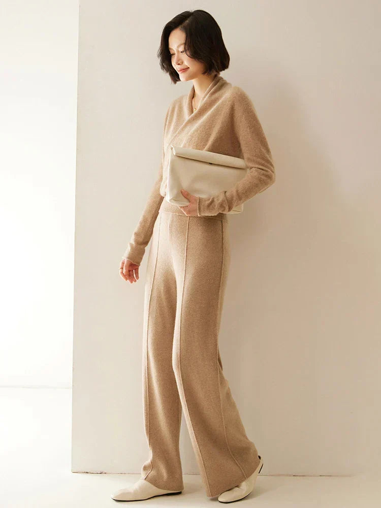 Laura | Damen Eleganter Wickelpullover Mit Überkreuztem Design
