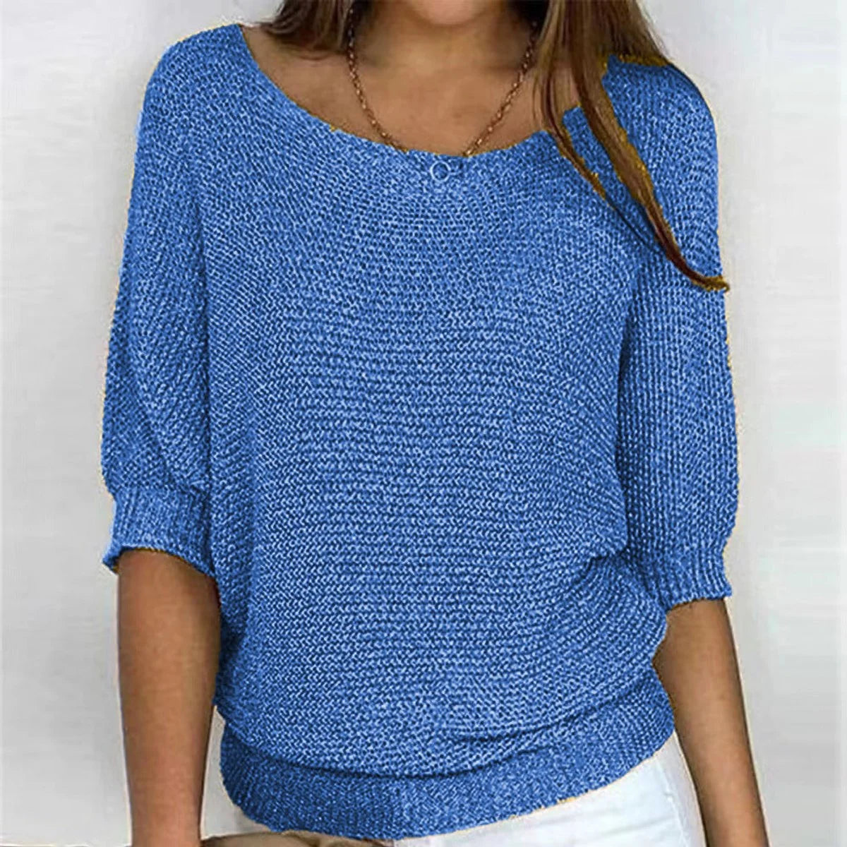 Lena | Damen Strickpullover Lässiger Oversize-Sweater mit Fledermausärmeln