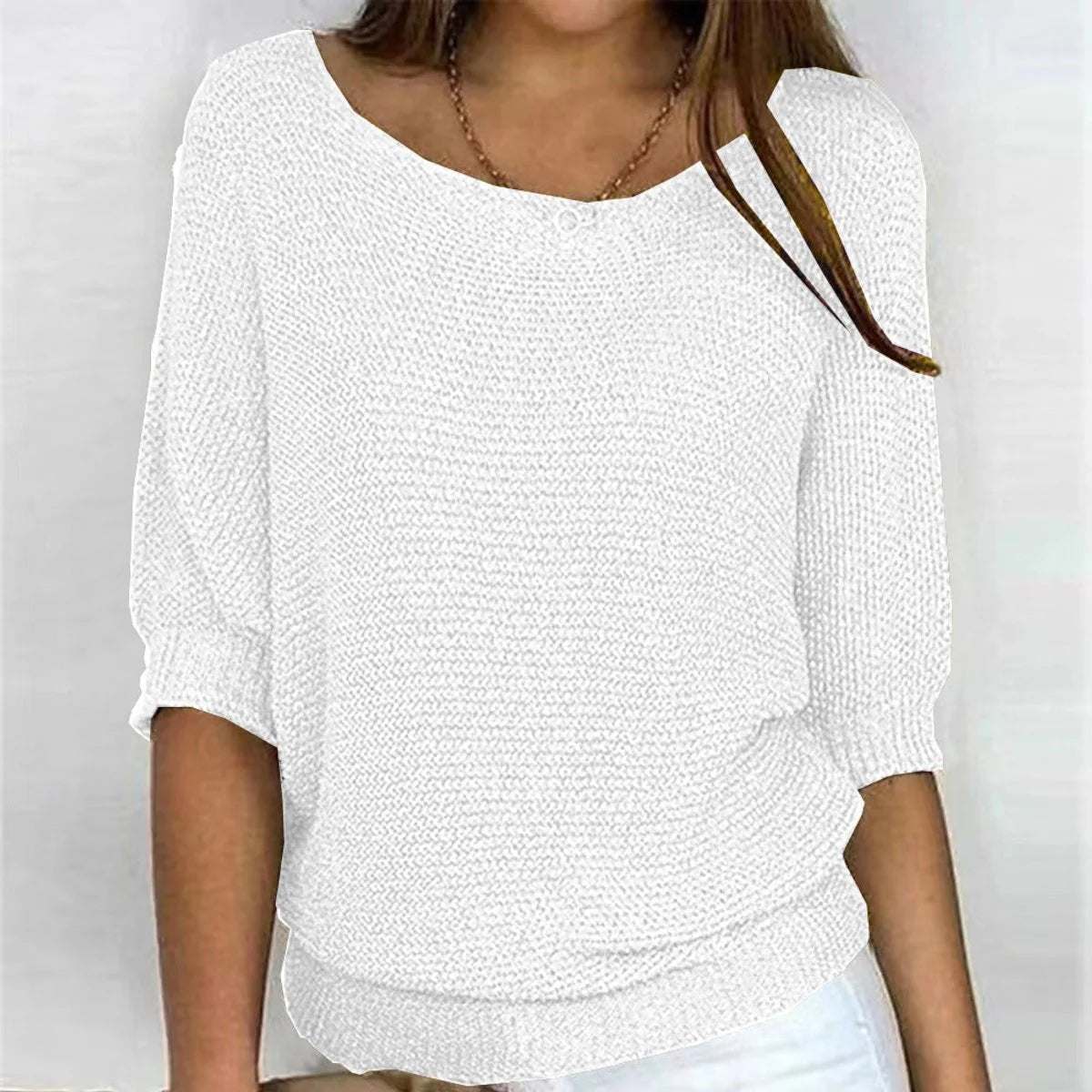 Lena | Damen Strickpullover Lässiger Oversize-Sweater mit Fledermausärmeln
