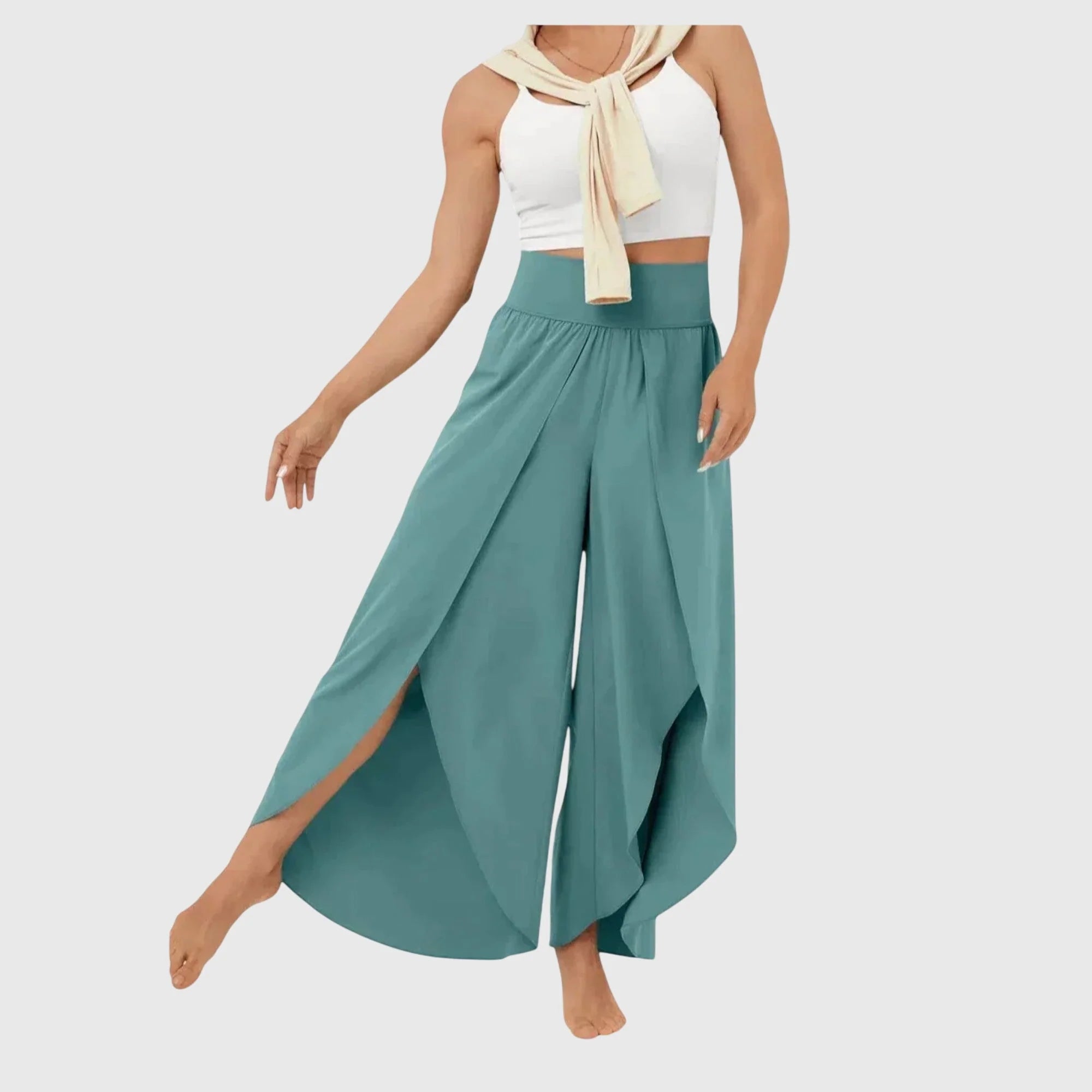 Magdalena | Damen Weit geschnittene Boho-Hose mit Schlitzdesign