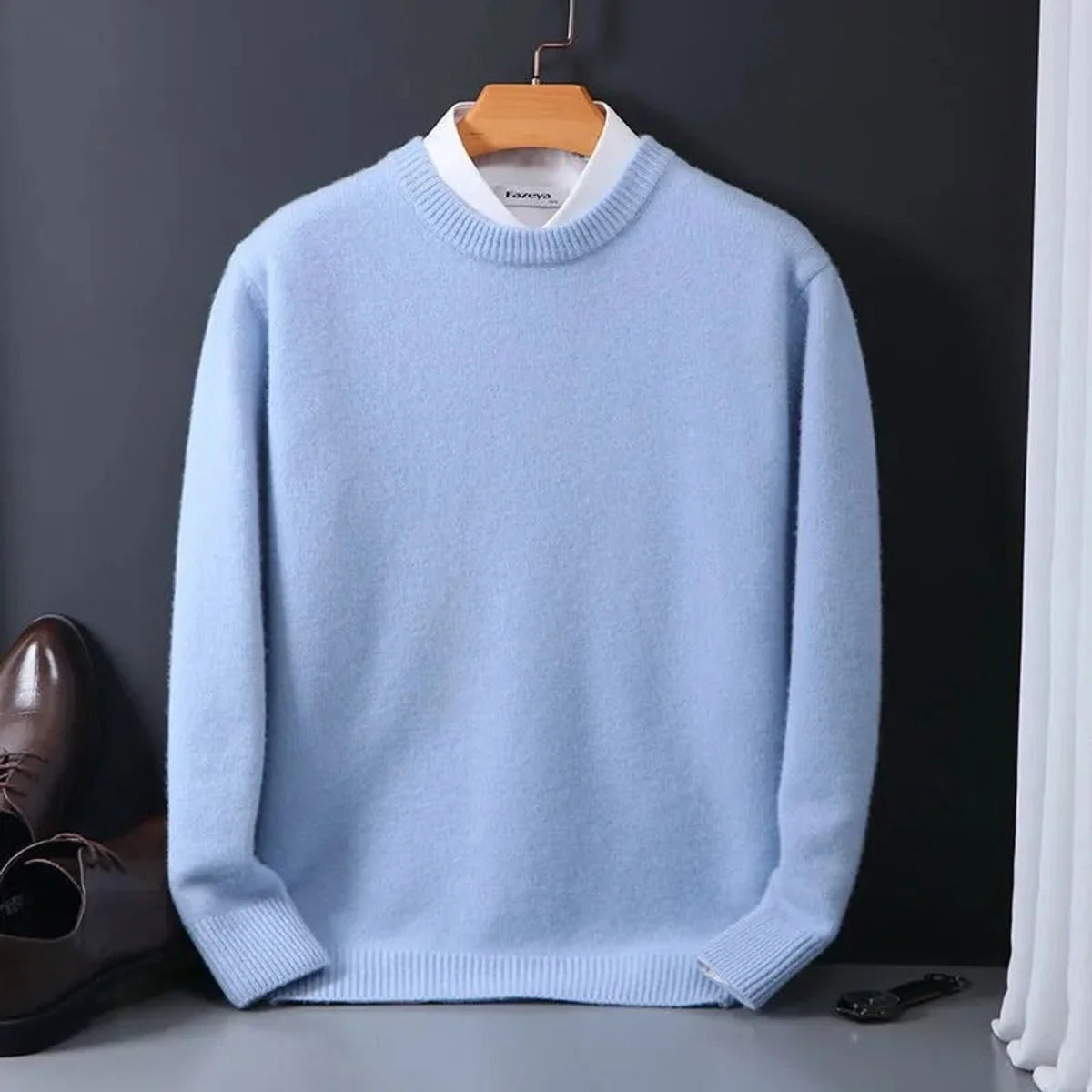 Matthias | Herren Weicher Mohair Rundhals Knit Sweater Pullover