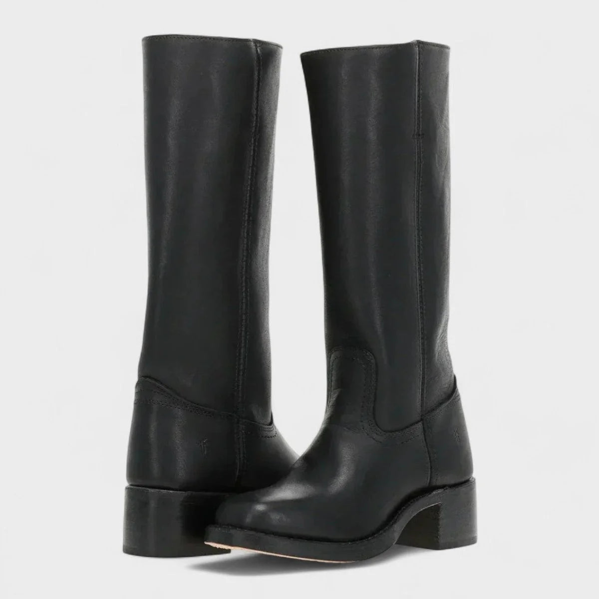 Mia | Damen Kniehohe Lederstiefel im klassischen Western-Stil