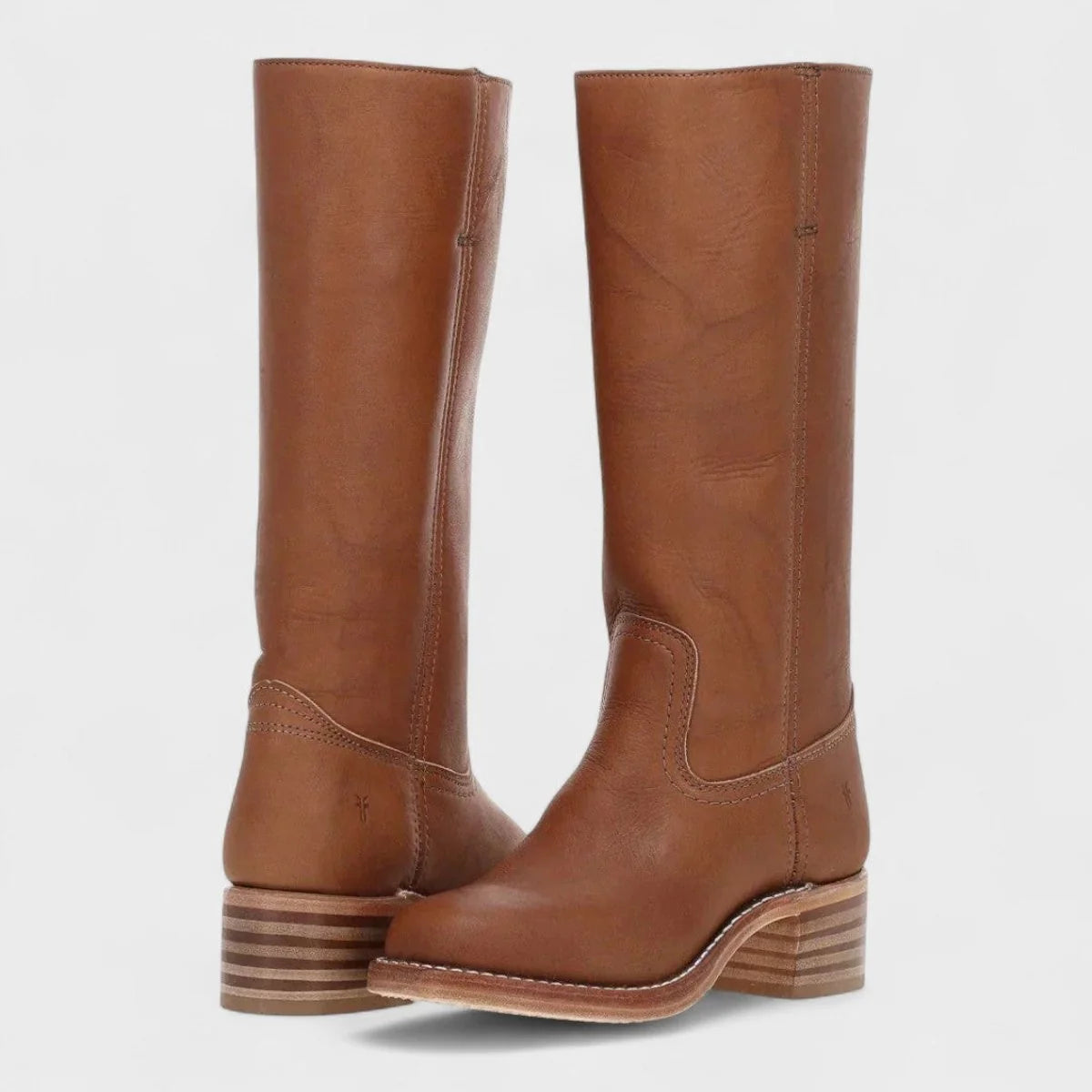 Mia | Damen Kniehohe Lederstiefel im klassischen Western-Stil