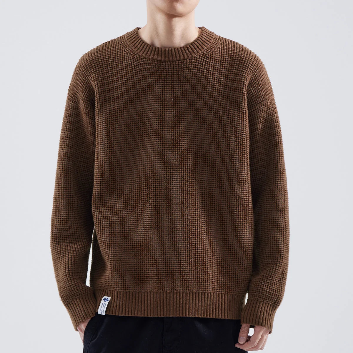 Nuana Adrian Herren Strukturierter Rundhals Pullover