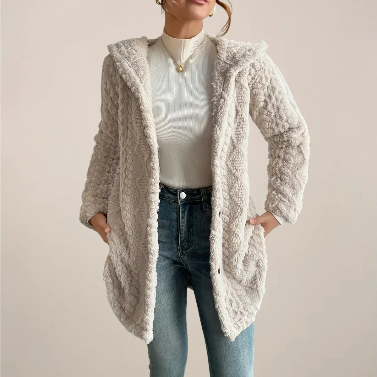Nuana Carolin | Damen Frühlings Lockerer Strickcardigan