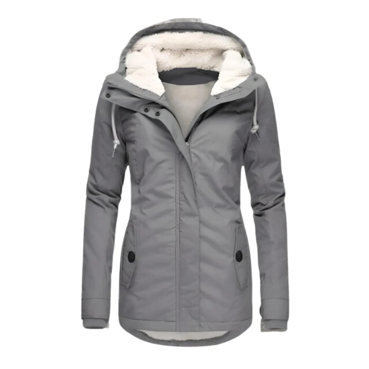 Nuana | Damen Allwetter-Parka Gefütterter Sherpa-Kapuzenmantel Wasserabweisend