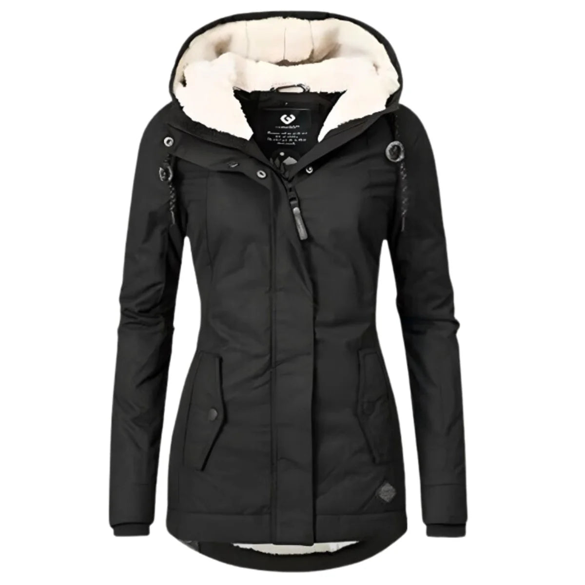 Nuana | Damen Allwetter-Parka Gefütterter Sherpa-Kapuzenmantel Wasserabweisend