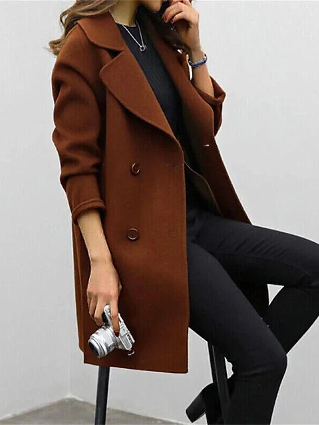 Nuana | Damen Chic Klassischer Revers Wintermantel