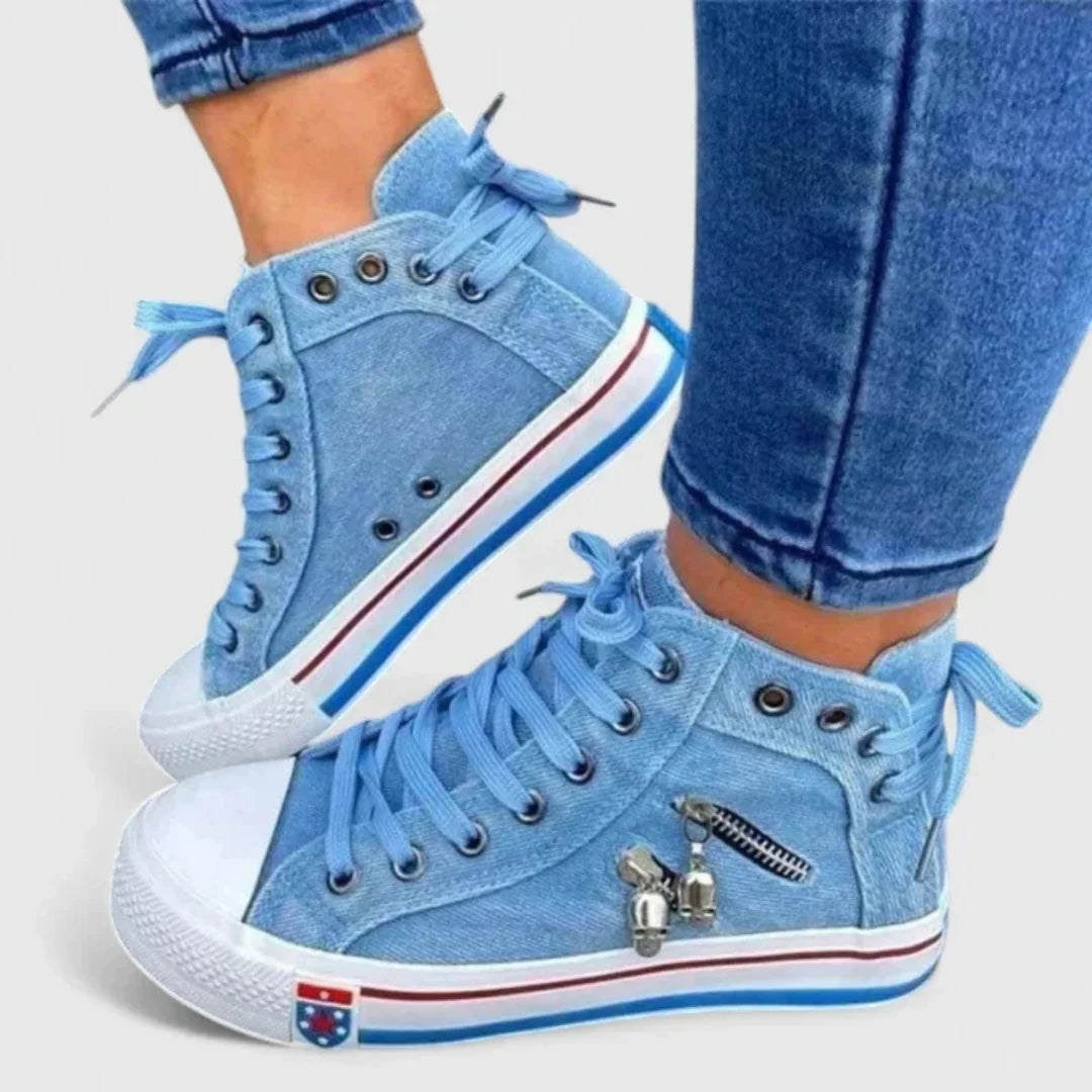 Nuana | Damen Denim Hochgeschnittene Sneakers