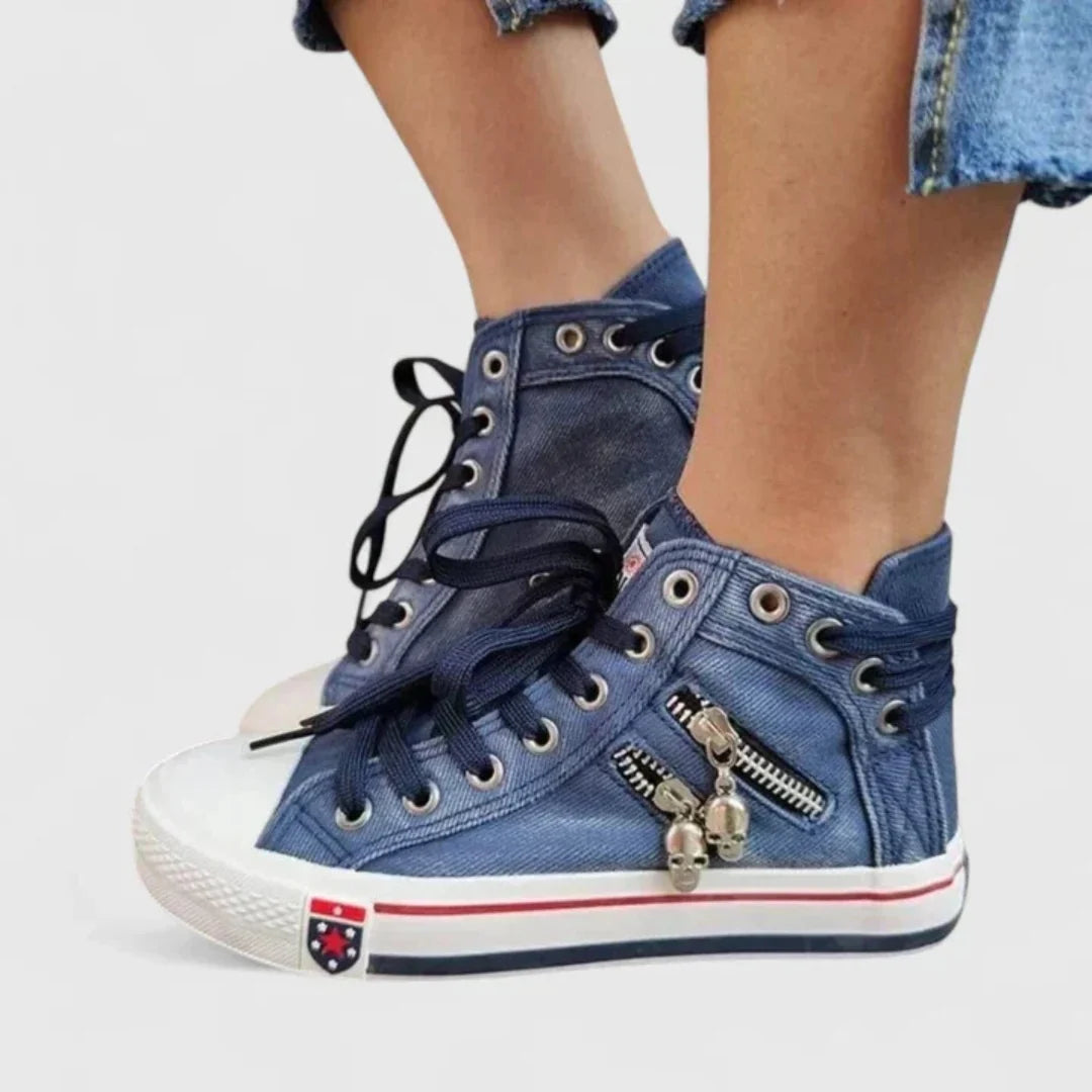 Nuana | Damen Denim Hochgeschnittene Sneakers