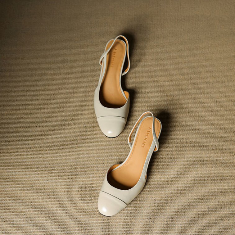 Nuana | Damen Echtleder Slingback-Pumps mit Mandelspitze