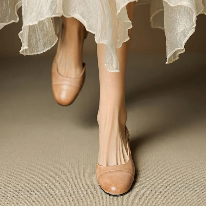 Nuana | Damen Echtleder Slingback-Pumps mit Mandelspitze