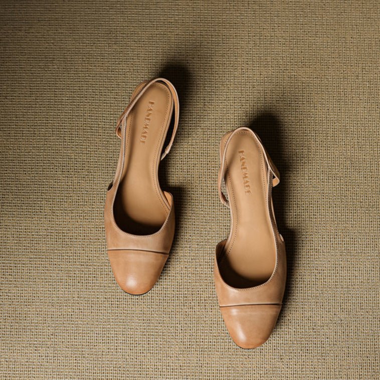 Nuana | Damen Echtleder Slingback-Pumps mit Mandelspitze