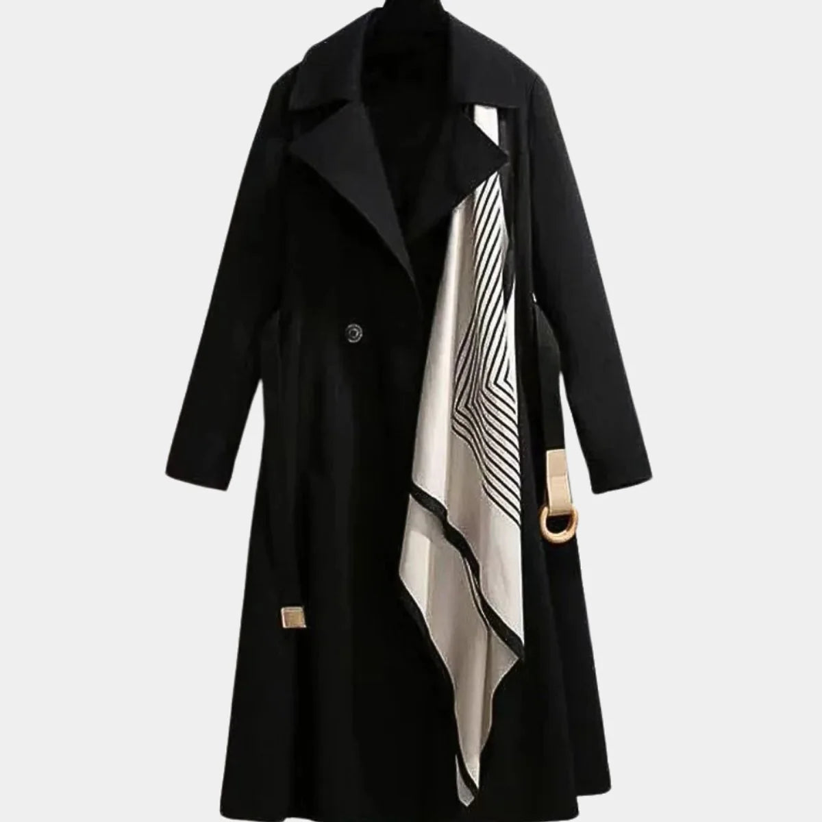 Nuana | Damen Eleganter Gürtel-Trench Coat Klassischer Midi-Schnitt