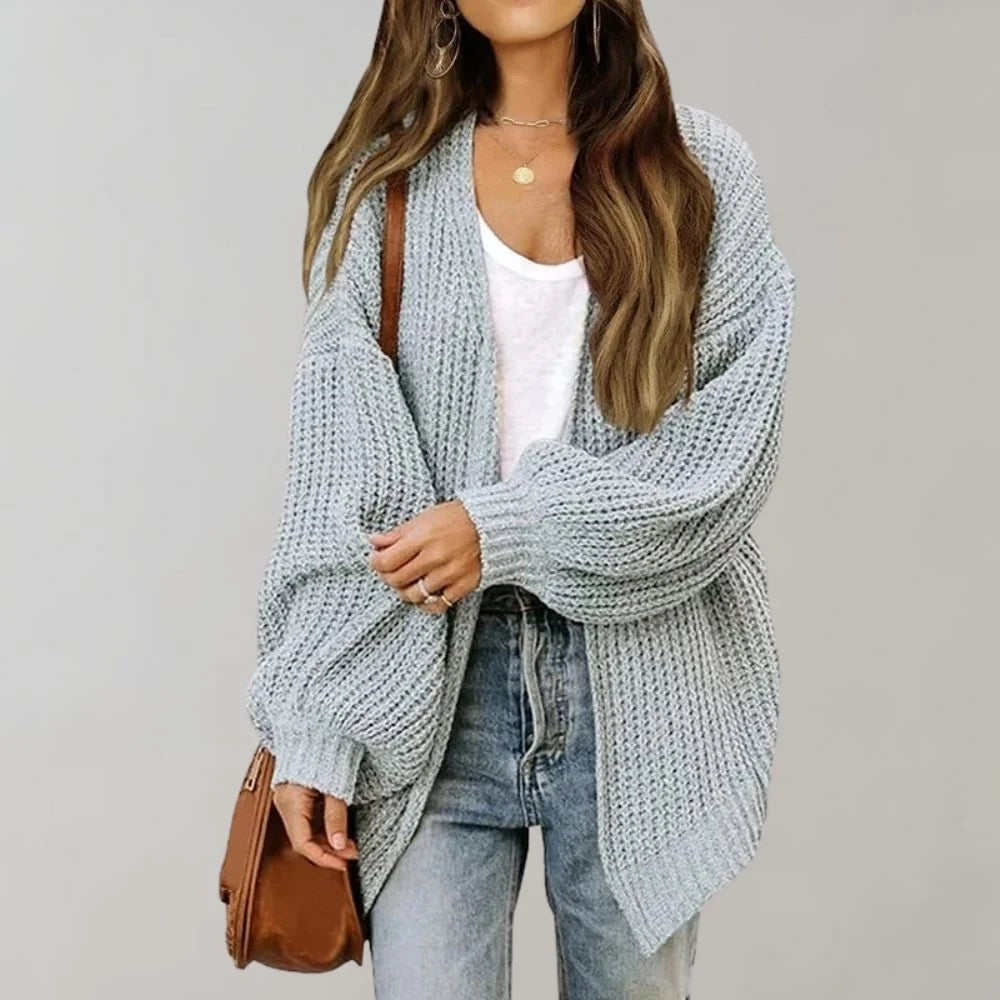 Nuana | Damen Freizeit-Strickjacke mit offener Vorderseite