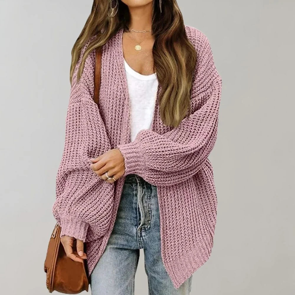 Nuana | Damen Freizeit-Strickjacke mit offener Vorderseite