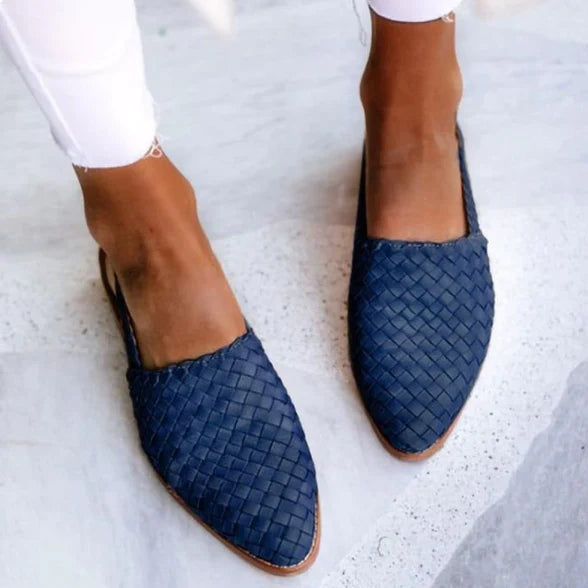 Nuana | Damen Frühlings Geflochtene Slingback-Ballerinas