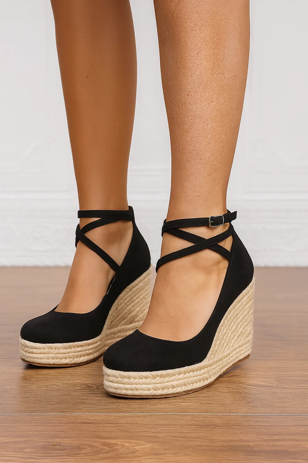 Nuana | Damen Frühlings Minimalistische Keilabsatz Sandalen