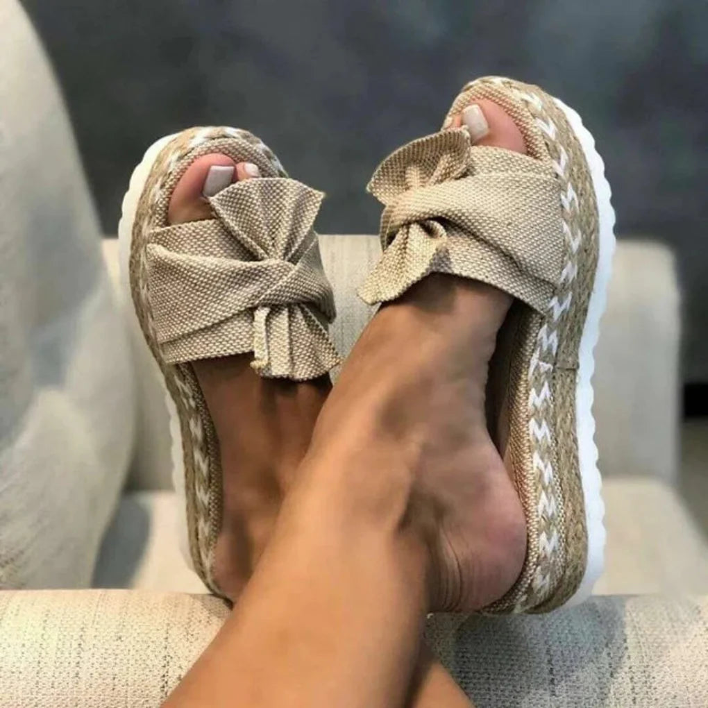 Nuana | Damen Frühlings Schleifen Slip-On Sandalen