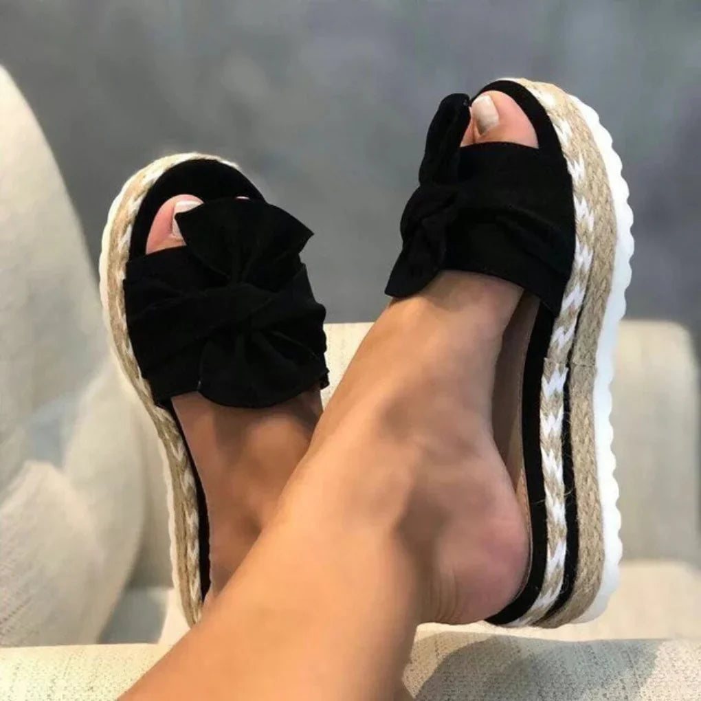 Nuana | Damen Frühlings Schleifen Slip-On Sandalen