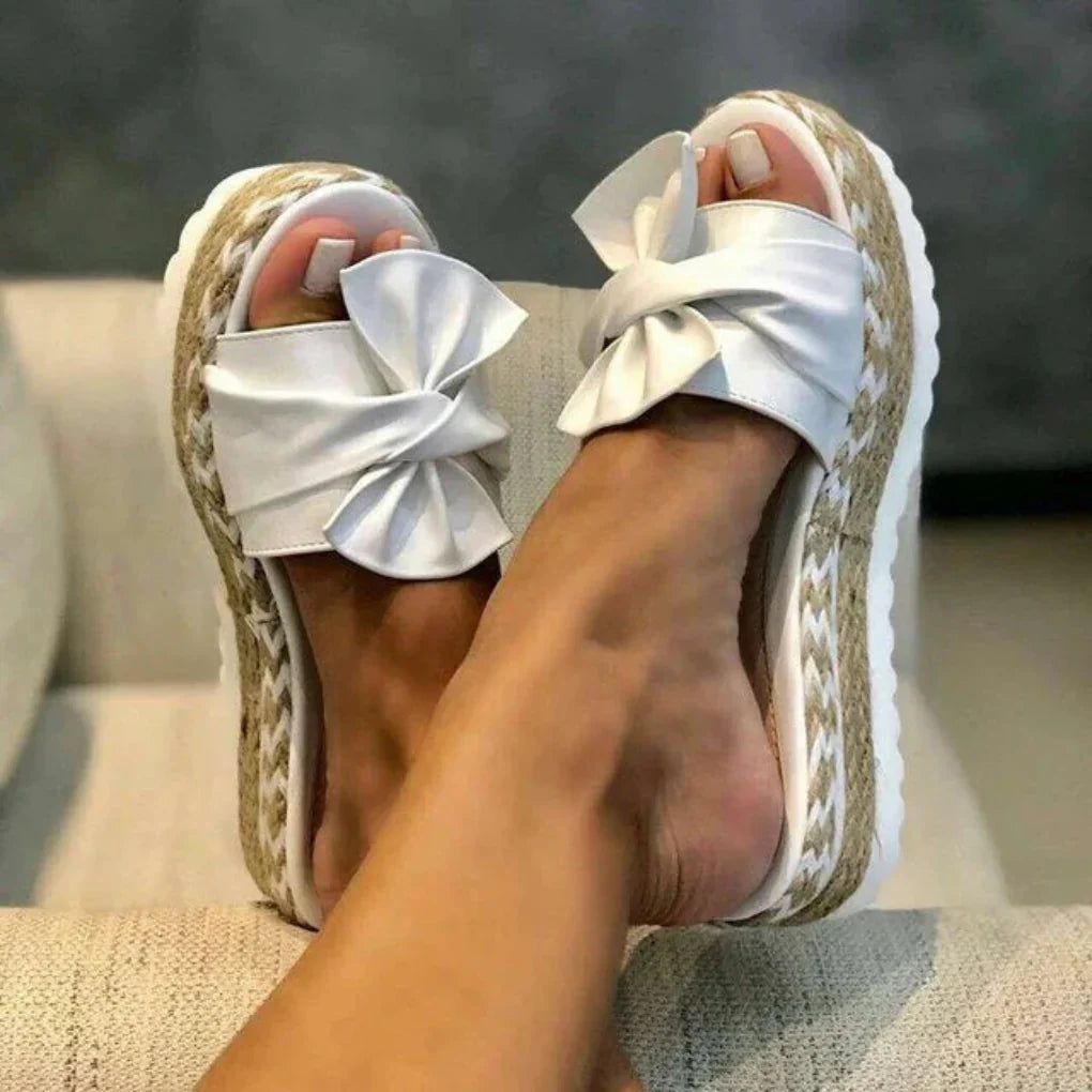 Nuana | Damen Frühlings Schleifen Slip-On Sandalen