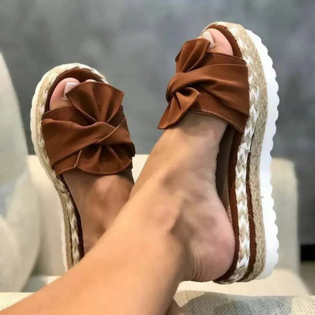 Nuana | Damen Frühlings Schleifen Slip-On Sandalen