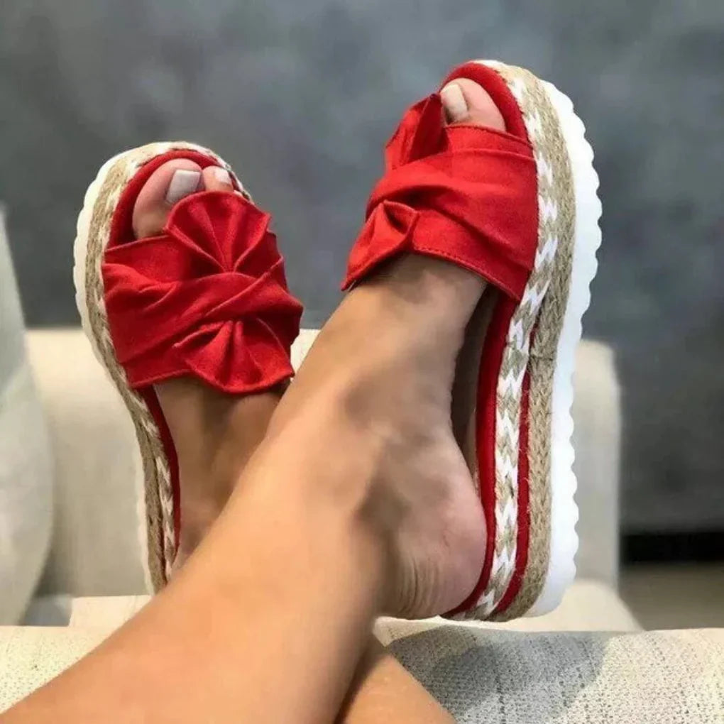 Nuana | Damen Frühlings Schleifen Slip-On Sandalen